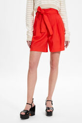 Women Wool Tailored Shorts Coral details view 1