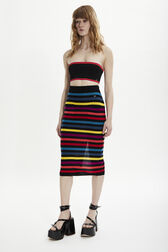 Women Poor Boy Striped Wool Maxi Skirt Multico striped details view 1