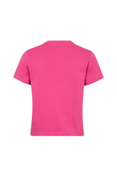 Short-Sleeved Crew Neck T-Shirt Pink back view