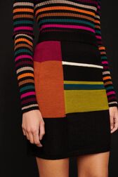 Mini jupe laine alpaga colorblock femme Multico crea vue de détail 1
