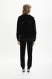 Pull à capuche velours femme Noir vue portée de dos