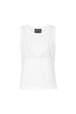 T-shirt débardeur trompe l'oeil Blanc vue de face