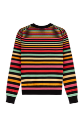 Striped long-sleeved crew-neck sweater Multico striped back view