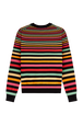 Striped long-sleeved crew-neck sweater Multico striped back view