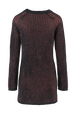 Robe courte lurex femme Raye noir/bronze vue de dos