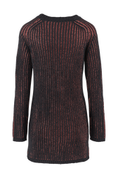 Robe courte lurex femme Raye noir/bronze vue de dos
