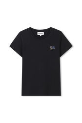 T-shirt noir simple Noir vue de face