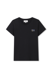 Simple black t-shirt Black front view