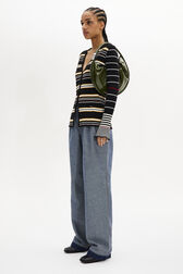 Long-Sleeved V-Neck Cardigan Black/ecru details view 1