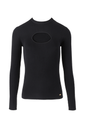 Top goutte uni femme Noir vue de face