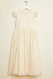 Robe longue à volants fille Blanc vue de face