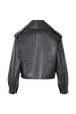 Veste en cuir noire Noir vue de dos