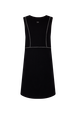 Trompe l'oeil sleeveless dress Black back view