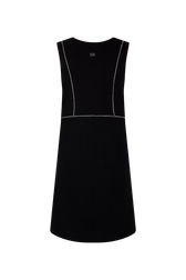 Trompe l'oeil sleeveless dress Black back view