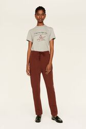 Women Cotton Jersey Jogging Chocolate details view 1