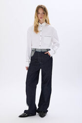 Poplin shirt White front worn view