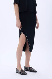 Jupe asymétrique à studs Noir vue de détail 1