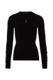 Pull manches longues en viscose Noir vue de face
