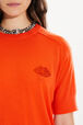 Short-sleeved sweater in merino wool and silk Lipstick details view 1
