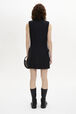 Cool Wool Sleeveless Tailored Dress Black back worn view