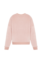 Women Velvet Sweatshirt Pink back view