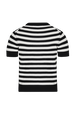 Sweater manches courtes Poor Boy rayé femme Raye noir/blanc vue de dos