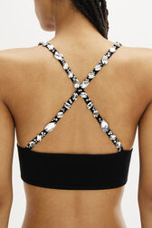 Knitted Bra Thin Straps Black details view 2