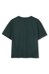 Green logo tee Green back view