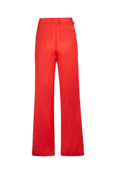 Women Tailored Straight-Leg Trousers Coral back view