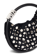 Sac Domino mini en nylon et studs Noir vue de détail 2