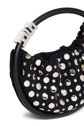 Sac Domino mini en nylon et studs Noir vue de détail 2