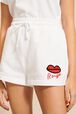 Short motif bouche femme Blanc vue de détail 2
