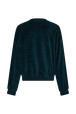 Long-sleeved velvet sweater Dark green back view