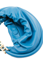 Sac domino mini en cuir Bleu de prusse vue de détail 2