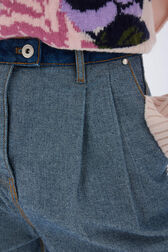 Pleated Jeans Raw details view 2