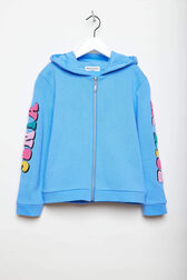 Sweat à fermeture éclair fille Bleu vue de face