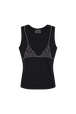 T-shirt débardeur trompe l'oeil Noir vue de face
