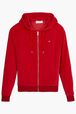 Women Velvet Hoodie Red front view