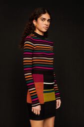 Mini jupe laine alpaga colorblock femme Multico crea vue de détail 2