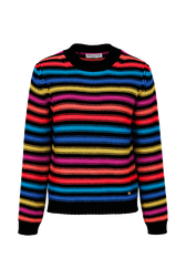 Women Big Poor Boy Striped Sweater Multico striped rf front view