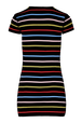 Women Picot Multicolor Striped Short Dress Multico black striped back view