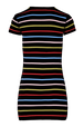 Robe courte picots rayé multicolore femme Multico raye noir vue de dos