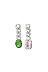 Initials SR crystal earrings Multico front view