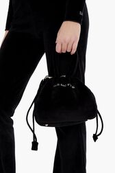 Sac velours mini femme Noir vue portée de dos