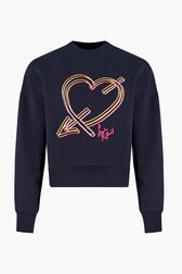 Sweatshirt crop cœur Navy vue de face