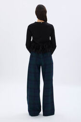 Long-sleeved jersey top Black back worn view