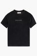 Women Velvet T-shirt Black front view