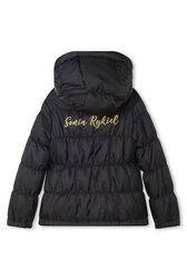 Reversible Hooded Coat Fuchsia details view 2