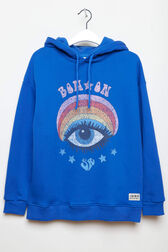 Printed Girl Oversize Hoodie - Bonton x Sonia Rykiel Blue details view 5