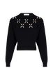 Sweat fleur ajourée femme Noir vue de face